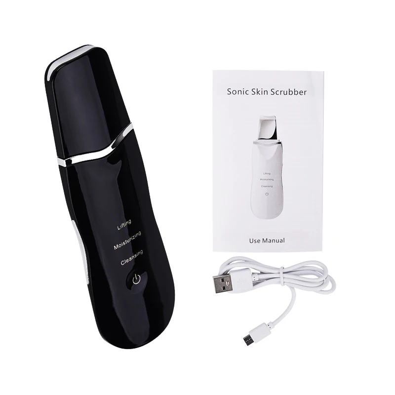 Ultrasonic Facial Skin Scrubber Cleaner Ion Acne Blackhead Remover Peeling Shovel Face Deep Clean Skin Care Beauty Instrument