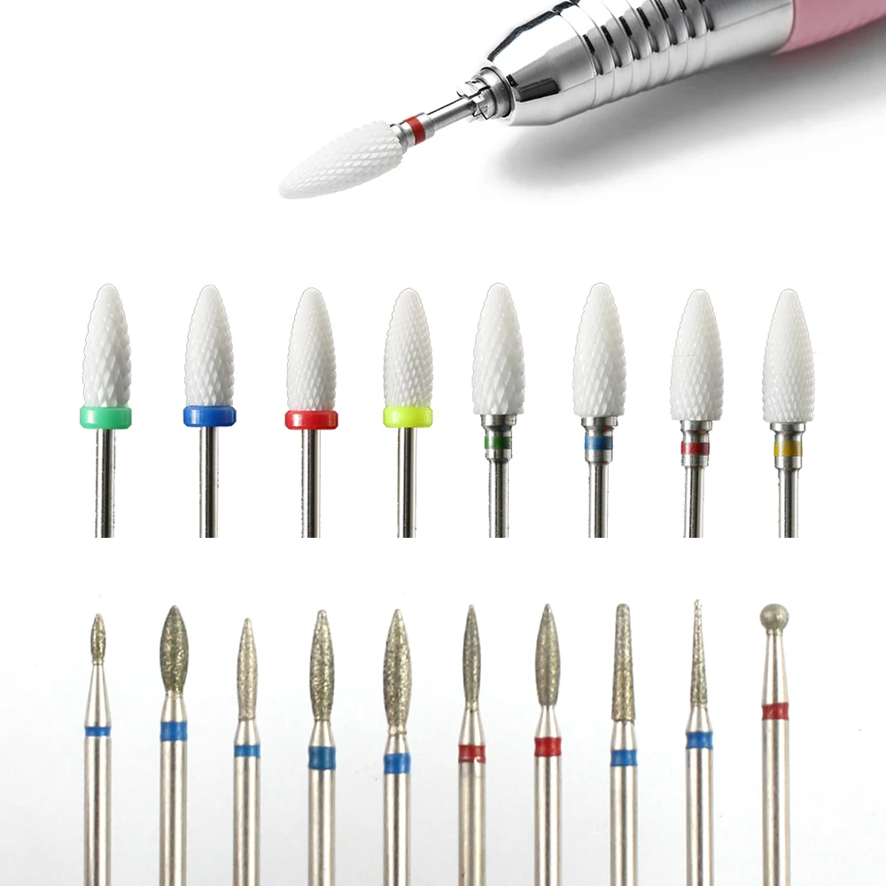 2 шт. керамический сверло для ногтей алмазная фреза маникюра электрические