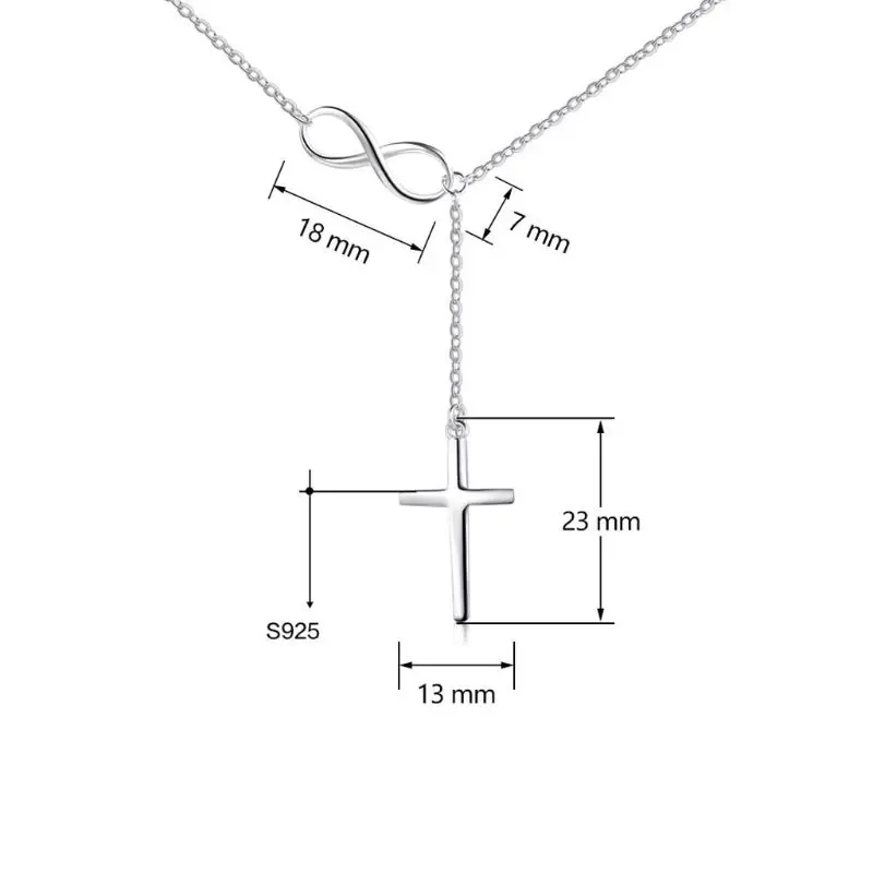 Крест кулон V шеи ожерелье 925 стерлингового серебра цепь для женщин ювелирные украшения