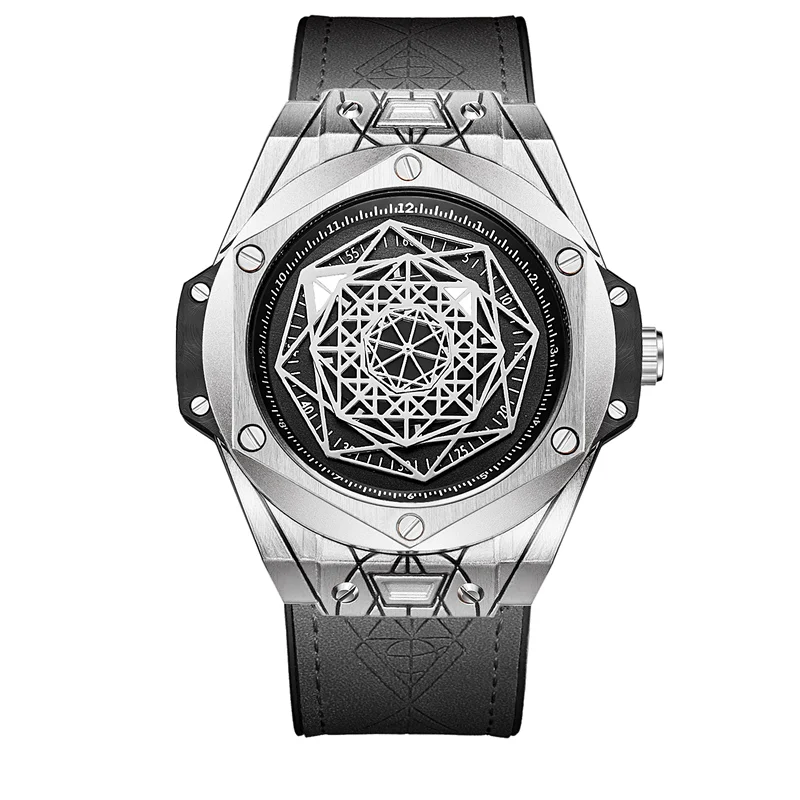 ON3810 silver black ONOLA брендовые модные повседневные кварцевые часы для мужчин новые необычные уникальные водонепроницаемые наручные часы мужские стильные дизайнерские часы relogio masculino - Цвет: ON3810 silver black