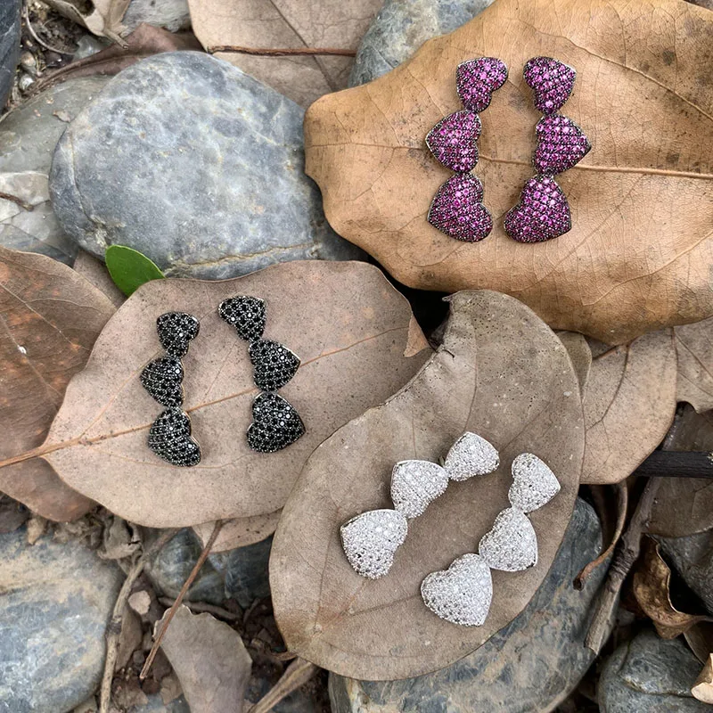 Полукруглые серьги-гвоздики в форме сердца | Украшения и аксессуары