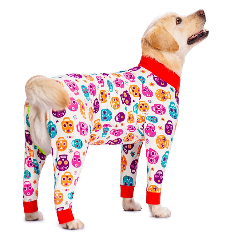 thumbnail image 1 of Pijamas de algodón con estampado de dibujos animados para perros, bonitos pijamas para perros, ropa para perros grandes, monos para perros grandes, 1 of 5