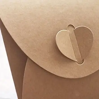 

50pcs 13x13cm Heart Kraft Paper Case Bag, Sleeves Discs DVD Packaging Bag B D08B
