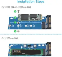 מחשב נייד M2 SSD NGFF Onvian כדי III SATA 6Gbps SATA מתאם NGFF M.2 מתאם כרטיס 22 פינים עבור NGFF M.2 SATA ממיר עבור שולחן מחשב נייד (5)