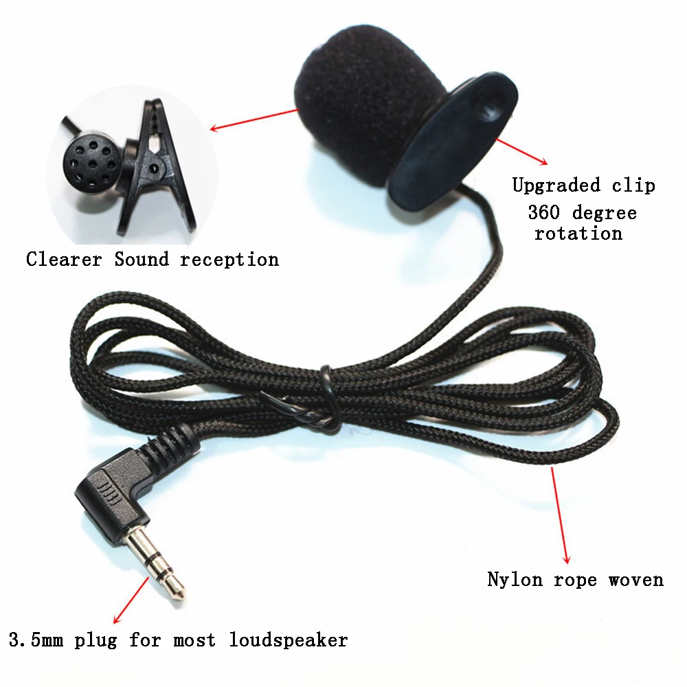 100pcs Mini Portable External 3.5mm Hands-Free Wired Collar Clip Lapel Lavalier Microphone For PC Laptop Lound Speaker