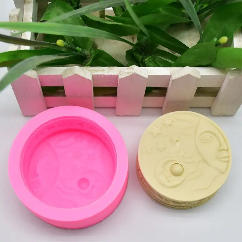 Sun and Moon Handmade Soap Silicone Mold DIY Baking Cake Fondant Decoration Epoxy Mould T4MD