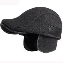 HT2918 берет, высокое качество, мужская шапка, Толстая теплая зимняя шапка, мужская шапка с ушками, винтажная, плюща, газетчик, плоская кепка, Ретро стиль, мужская кепка Gastby