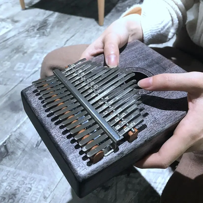 New 17 Key Kalimba Mahogany Thumb Piano Mbira Natural Mini Keyboard Instrument