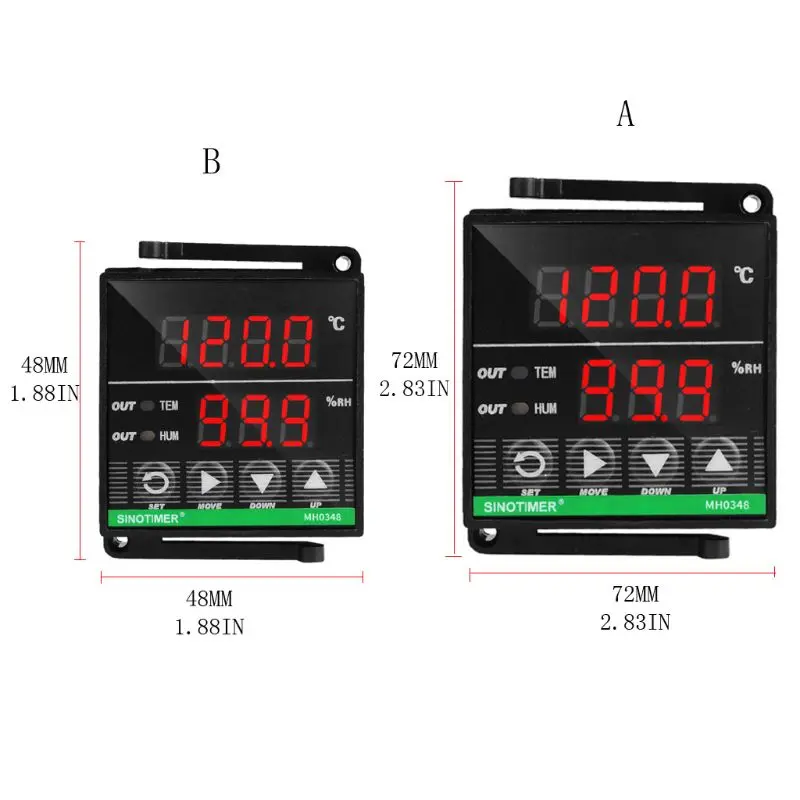 

Digital PID Temperature Humidity Controller 100-240V 2 Display Thermostat Relay
