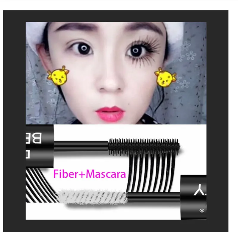 2 в 1, черная, белая тушь для ресниц, водостойкая, удлиняет ресницы Rimel, 4d, Подкручивающая тушь для ресниц, объем 4D, шелковое волокно, инструмент для туши