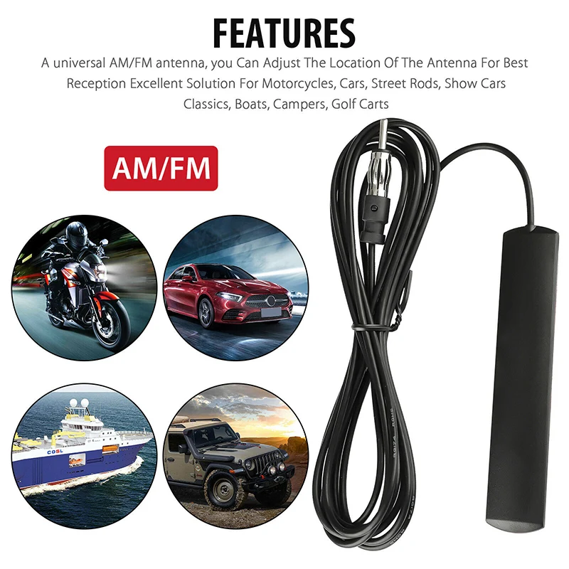 GF-Link Am Fm - Antena de radio para parabrisas oculta, para coche, camión