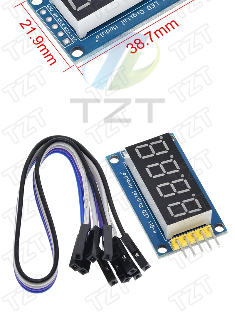 1/3PCS TM1637 4 Bits/TM1638/74HC595 8 bit Digitale LED Display Modul 7 Segment 0,36 zoll Uhr ROTE Anode Rohr Vier Serielle Treiber – Detail 11