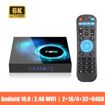 

Android 10.0 T95 Smart TV Box Allwinner H616 Quad Core 2.4G Wifi 6K Set Top Box Mini Media Player TV Receiver 2GB 4GB