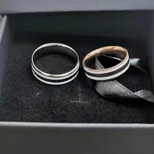 Кольца из розового золота Мода мужская из титановой стали для женщин пара серебряные кольца из розового золота керамическая Роза классическое кольцо