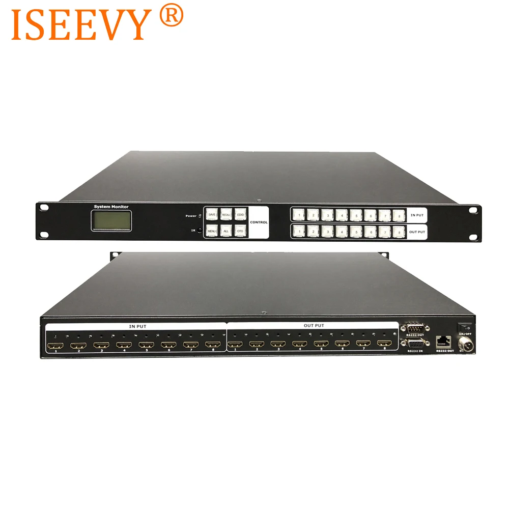 ISEEVY 8x8 HDMI матричный коммутатор с 8 в каналов Поддержка 4K x 2K @ 30Hz 1080P3D 60Hz HDCP 1 4 Blue ray