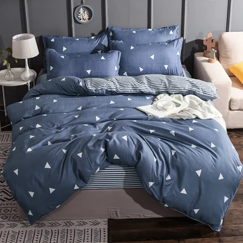 

AB Side Geometric Nordic Duvet Cover 4Pcs Bedding Set Quilt Cover Bed Sheet Single Double Queen King Size 220x240 Bed Linens