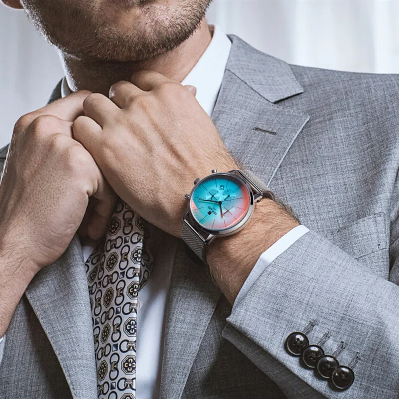 Мужские Брендовые Часы Wistwatch Relogio Masculino, Модные специальные спортивные часы из цветного стекла, креативные Роскошные водонепроницаемые часы