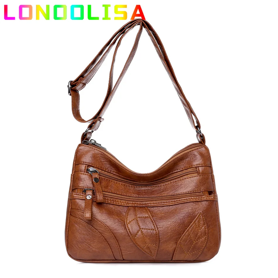 Модная вместительная сумка-мессенджер на молнии для женщин мягкая простая