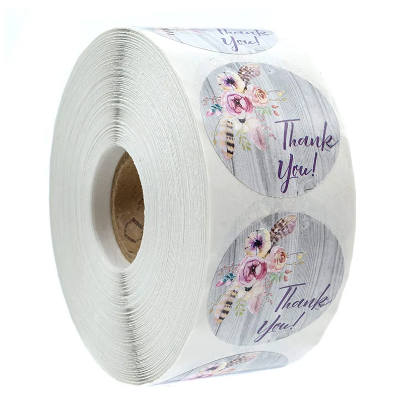 Bohemian Floral Thank You Stickers Seal Labels Rustic Chic for Small Business Wedding Bridal Shower Card Envelopes Bag | Канцтовары для