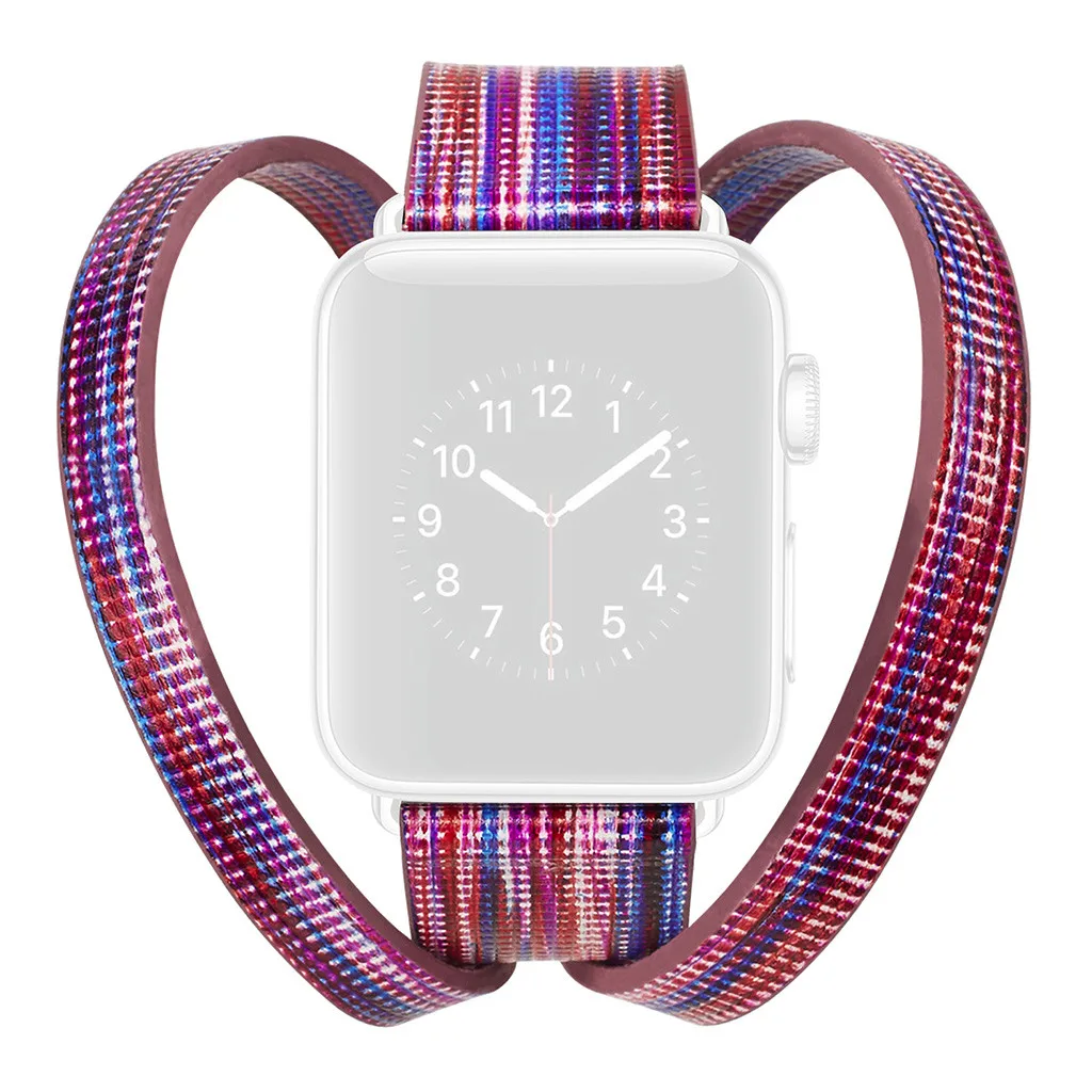 Падение для наручных часов Apple Watch серии 1/2/3/4/38 40 мм роскошный кожаный флэш браслет часы Straphigh качество