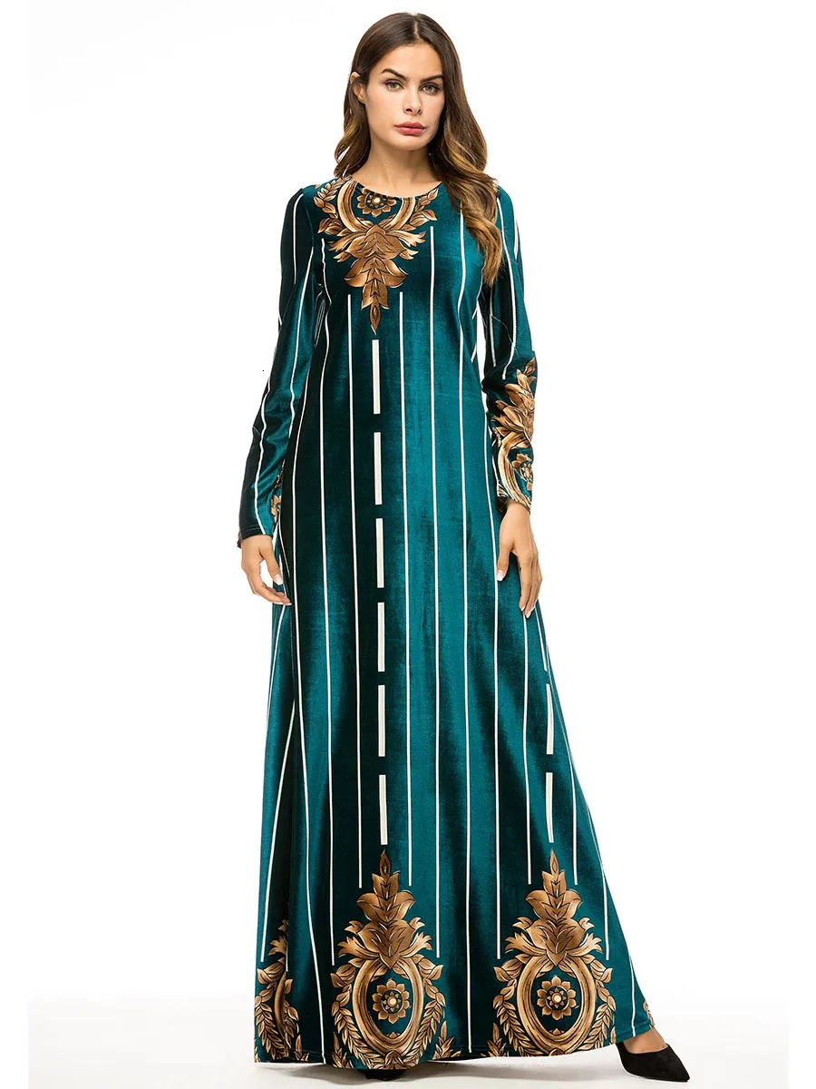 Женское Дубайский хиджаб с длинным рукавом, макси платье, Арабский Кафтан абайя, скромное исламское ОАЭ, пакистанское, турецкое кимоно, Jalabiya платья