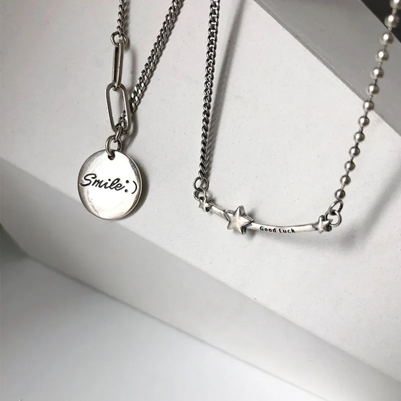 Mewanry 925 Sterling Silver Necklace for Women Star Smiley New Fashion Creative Design Party Thai Silver Jewelry Birthday Gifts - Image 5
