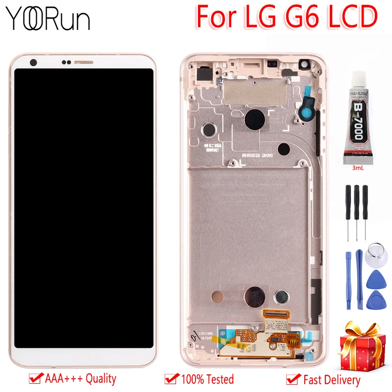 

5.7" For LG G6 LCD Display Touch Screen Digitizer Assembly With Frame Replacement For LG G6 LCD H870 H871 H872 LS993 VS998