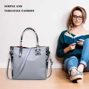

3Pcs/set Fashion PU Leather Serpentine Pattern Shoulder Crossbody Handbags Totes for Decorating Outdoor Shopping Traveling