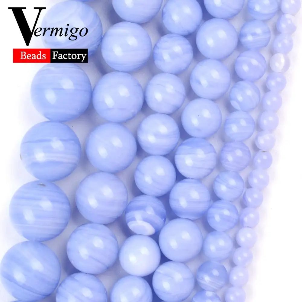 Бусы из камня Агата В Натуральную фиолетовую полоску для изготовления ювелирных