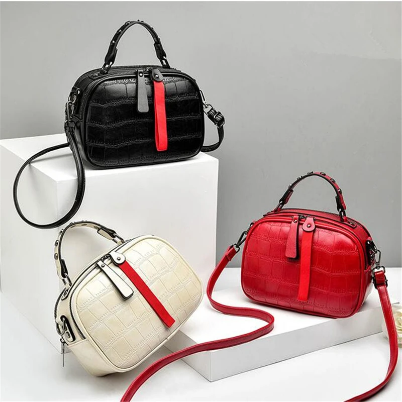 Женские кожаные сумки мессенджеры Boston женские Наплечные с молнией контрастного