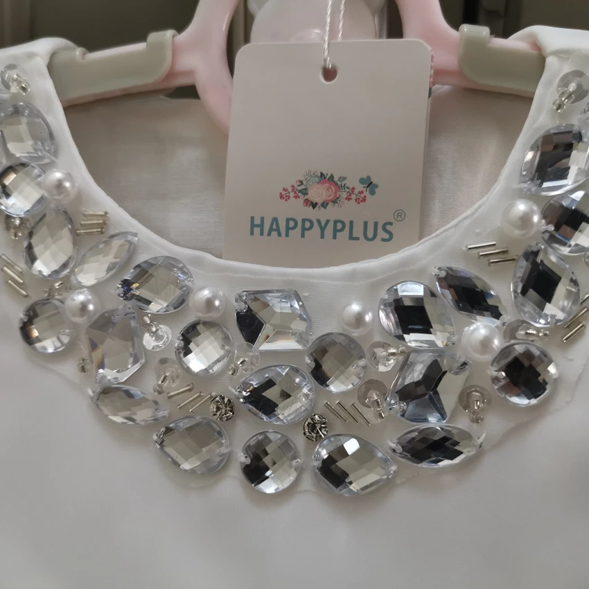 HAPPYPLUS для крещения цвета слоновой кости Платье детей маленьких девочек блесток