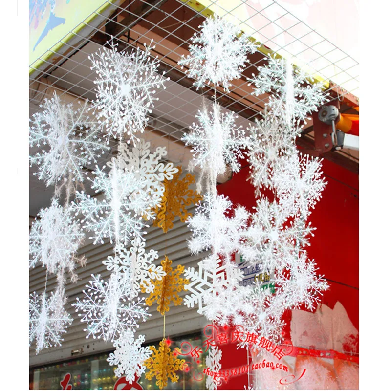 30 шт. 11 см белый пластик искусственная снежинка зима Navidad дерево украшения Рождественские украшения для дома замороженные запасы