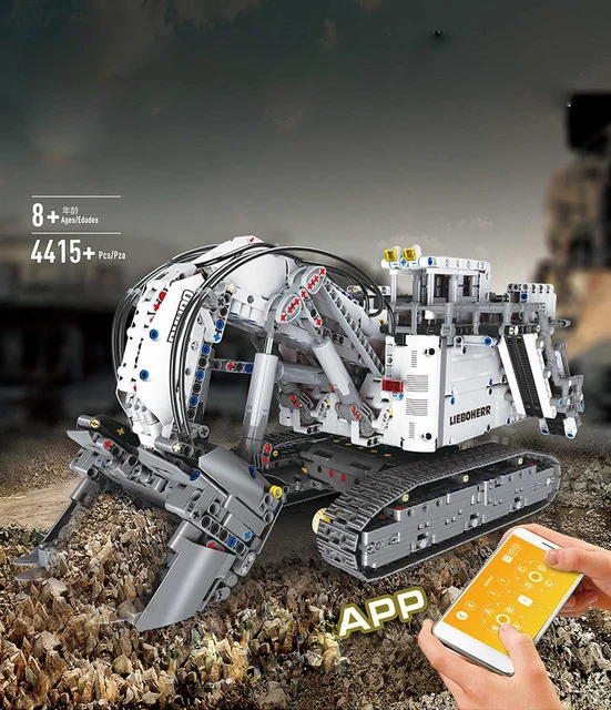 

2590-4062PCS Assembly Compatible Technic Series Bricks APP Control Excavator Crane Power Car Model Kit Building Blocks Toys Gift
