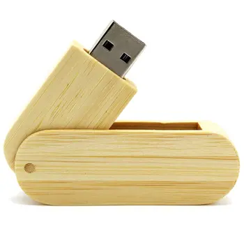 

Rotatable Large Capacity Bamboo USB 2.0 Flash Drives Memory Stick Pen Thumb U Disk Pendrive for Laptops Notebook