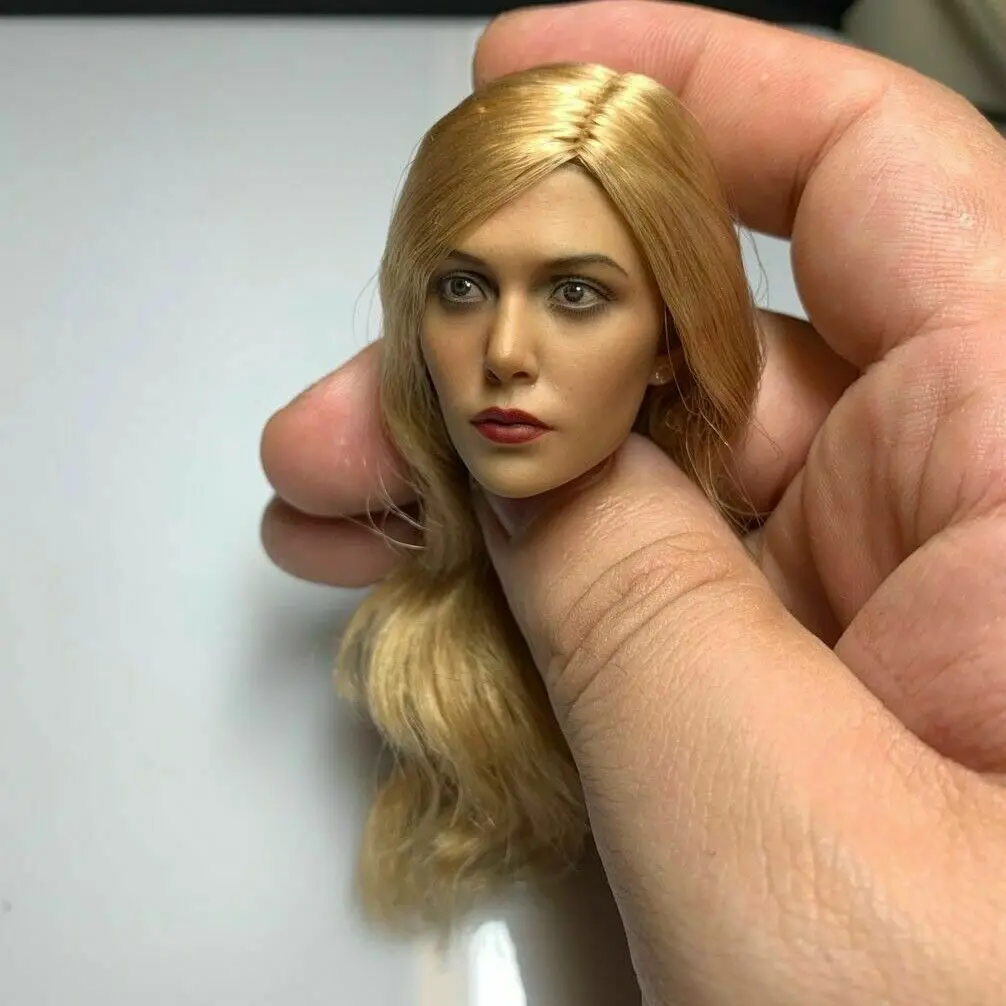 1/6 scale female figure Elizabeth Olsen blonde version Witch head sculpture model for 12 inch action figure