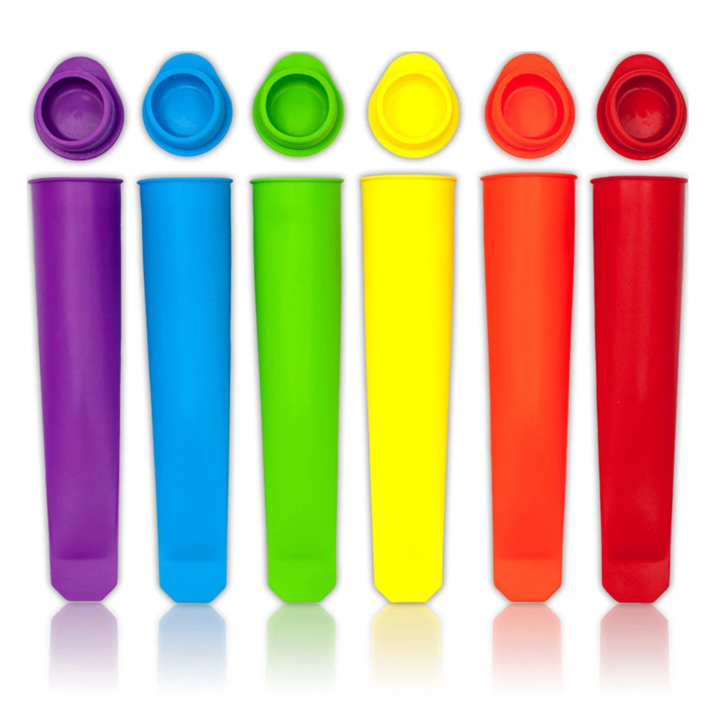 

2020 New 6pcs Silicone Popsicle Makers Summer Frozen Ice Cream Stick Pop Mold Lolly Mould DIY Kitchen Tool