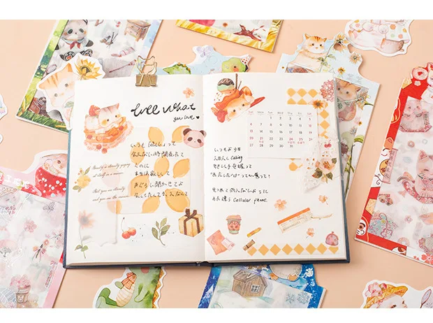 20 компл./лот Kawaii канцелярские наклейки бронзового цвета милое животное дневник декоративные Мобильный наклейки Скрапбукинг ручные поделки наклейки