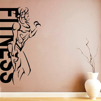 

Fitness Girl Wall Decal Fitness Woman Vinyl Sticker GYM Sports Training Motivation Murals Waterproof Roll Decor A746