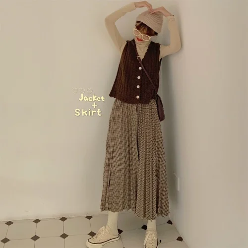 sweater vest Новинка, женский свитер без рукавов, осенняя и зимняя одежда, женские свитера, жилетка, кружевной свитер без рукавов, жилетка, кардиганы, рубашка - Цвет: sweater vest