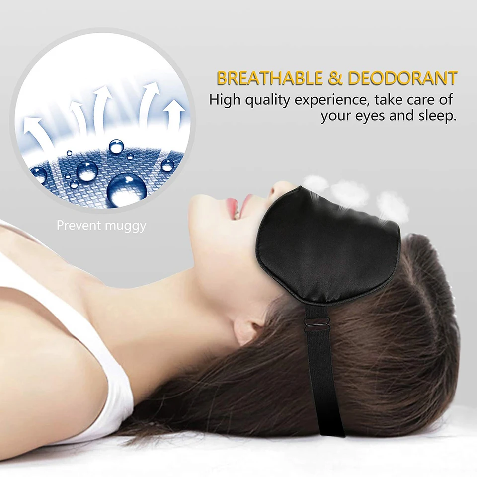 2 Masques De Sommeil En Soie – Confortable, Réglable Et Bloque-lumière Parfait !