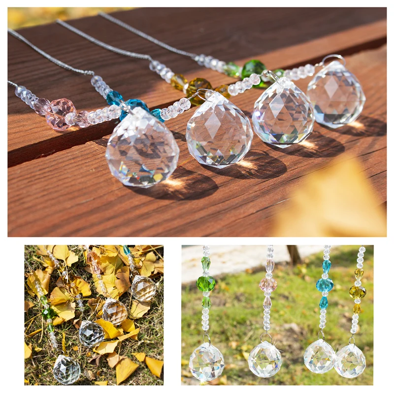 H& D 4 шт. хрустальный шар Призма Suncatchers окна висячие украшения кристалл Радуга производитель для дома, автомобиля, Свадебный декор, подарок на день рождения
