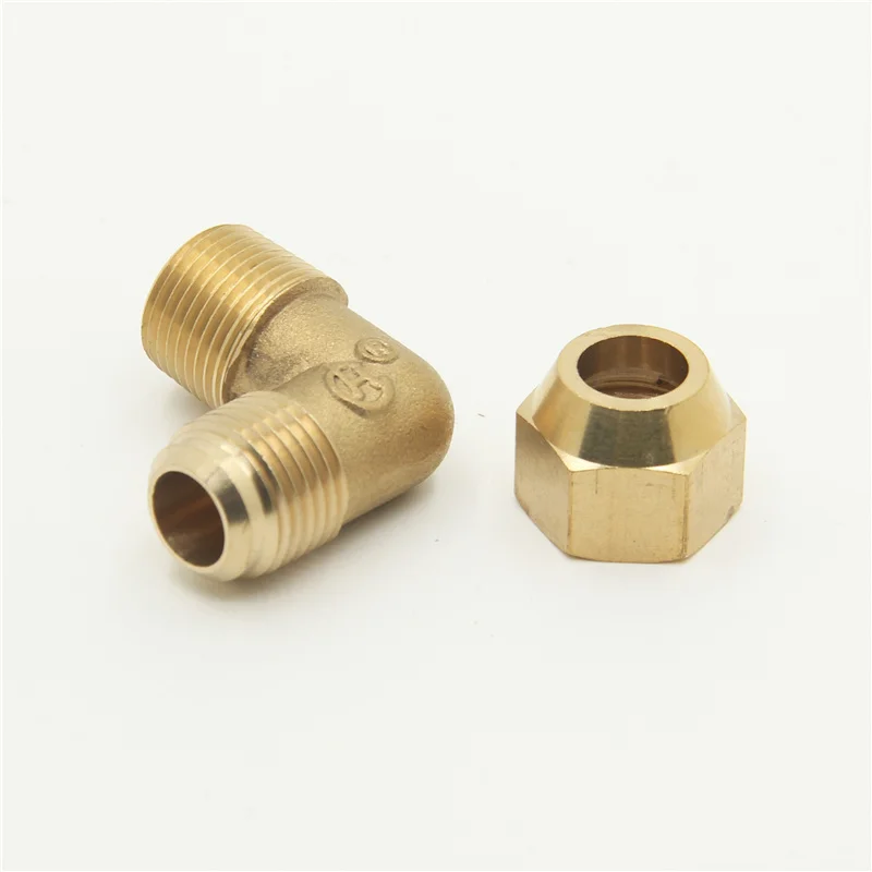 Hose pipe fitting pipe fitting water pipe fitting Copper flared joint elbow connection 1 / 8 "1 / 4" 3 8 "1 4" external thread brass fittings