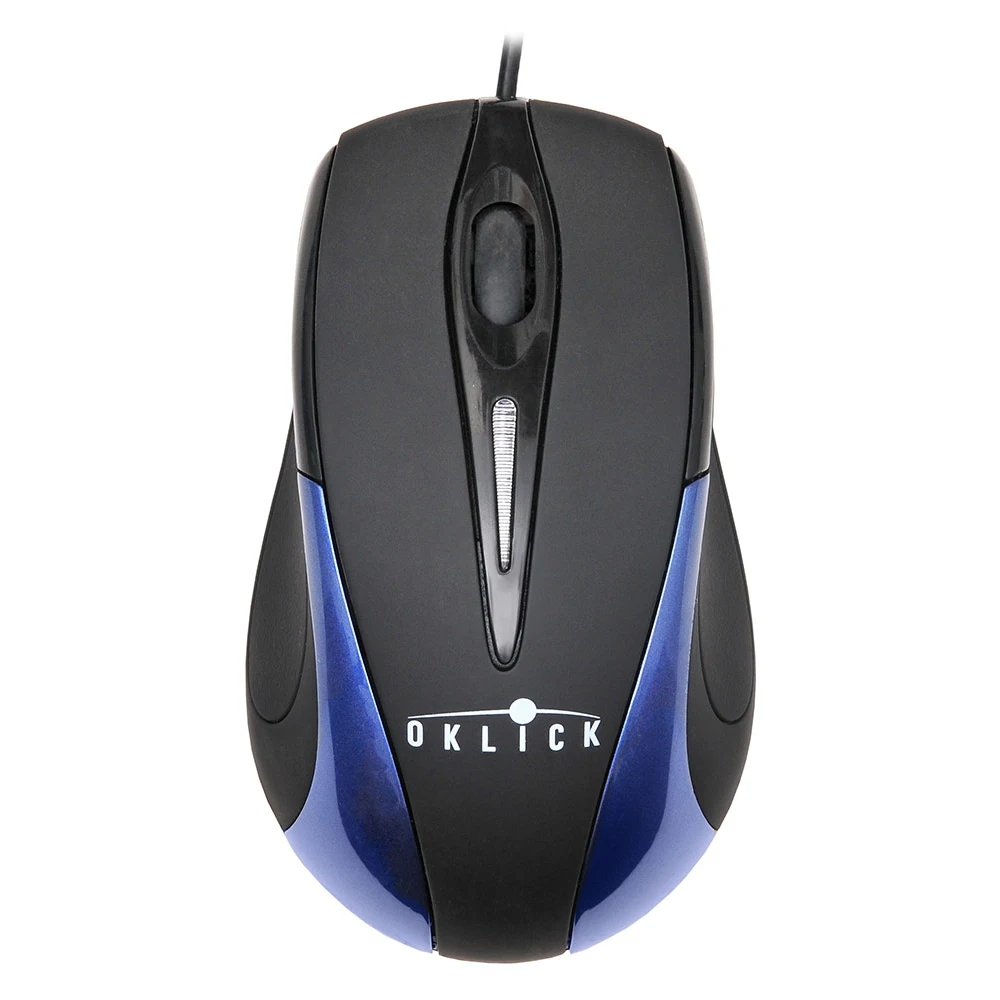 997801 Мышь Oklick 235M черный/синий оптическая(800dpi) USB(2but