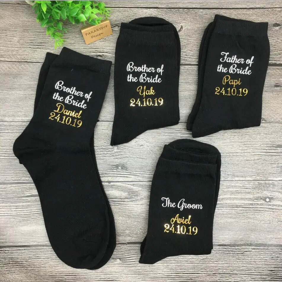Personalize Any Names Role Wedding Groom Best Man Groomsman Socks