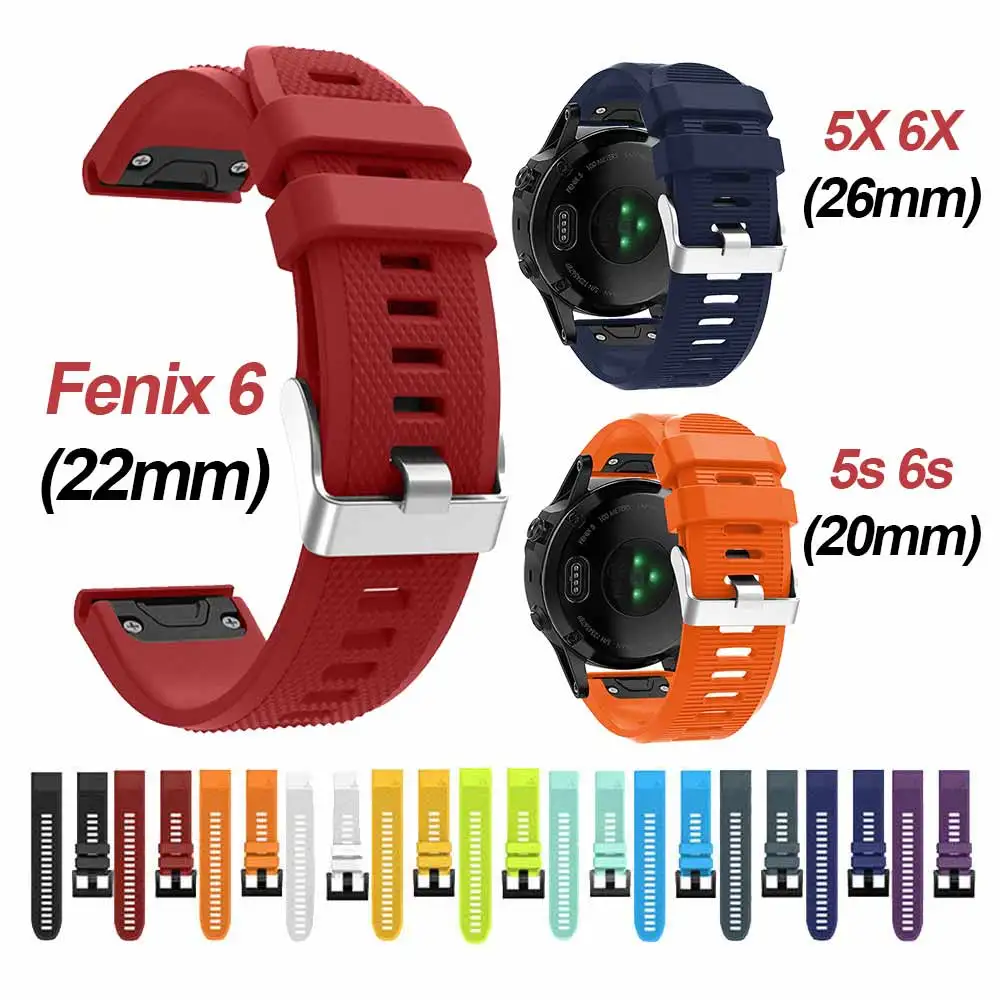 Сменный силиконовый ремешок для QuickFit Band Garmin Fenix 6 6X 6S Pro/945 5X 5 Plus 3HR Forerunner 935 часов 20 22