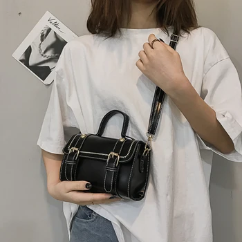 

Leather Women Messenger Bags Female Small Shoulder Bag Black Vintage Crossbody For Bolsa Feminina 2020 New Handbag Totes