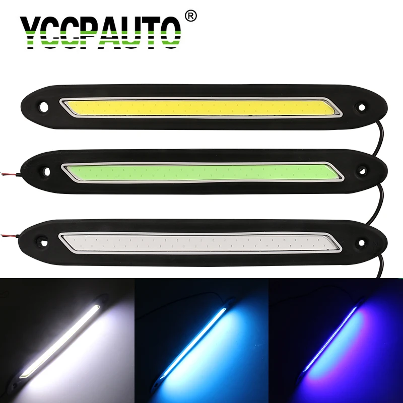 

YCCPAUTO 2Pcs High Power COB LED Daytime Running Light Flexible Waterproof DRL Bar Car Fog Lamp Driving Light White DC12V