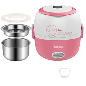 

MINI Rice Cooker Thermal Heating Electric Lunch Box 2 Layers Portable Food Steamer Cooking Container Meal Lunchbox Warmer