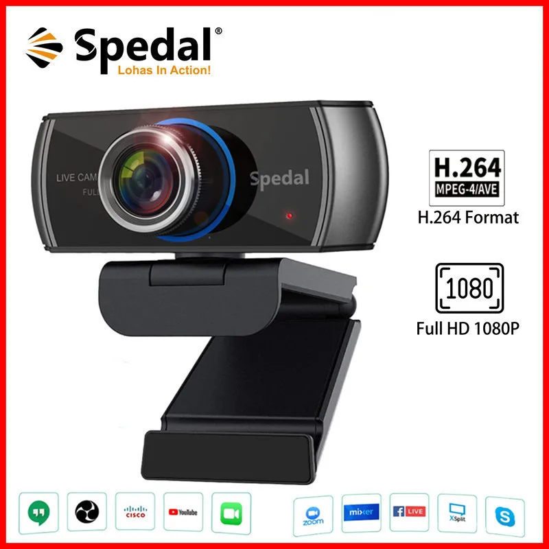 Spedal C920 1080p Hd Webcam with Microphone 100&deg;Wide Angle Video Conferencing Live Streaming Free Drive for PC Mac Laptop