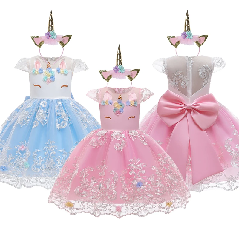 Платье с единорогом для девочек элегантные праздничные платья на День рождения